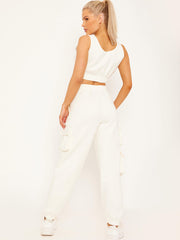 Fleeced Crop Top & Cargo Jogger Co-ord