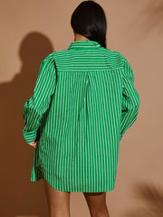 Blusa de camisa a rayas de gran tamaño