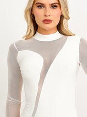 Mesh Insert Slinky Bodysuit