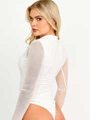 Mesh Insert Slinky Bodysuit