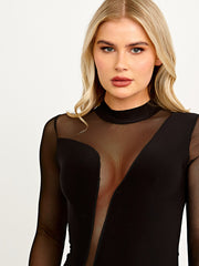 Mesh Insert Slinky Bodysuit