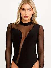 Mesh Insert Slinky Bodysuit