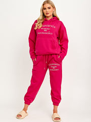 Embroidered California Hooded Fleece Co-ord