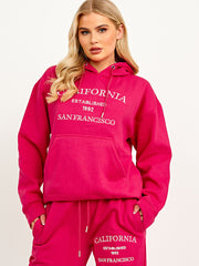 Embroidered California Hooded Fleece Co-ord