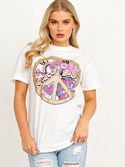 Peace Love Graphic Printed T-Shirt