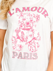 L'Amour Teddy Graphic Printed T-Shirt