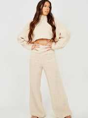 Teddy Crop Top & Hosen-Co-ordte