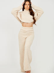 Teddy Crop Top & Hosen-Co-ordte