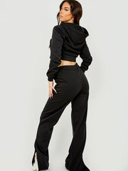 Co-out van de codeed top & split-broek fleece coöperatie