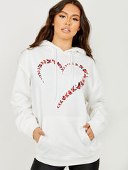 Sudadera con capucha gráfica de mariposa corazón