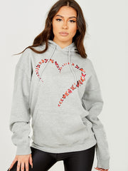 Sudadera con capucha gráfica de mariposa corazón