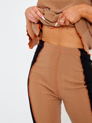 Colour Block Stitch Detail Top & Shorts Co-ord