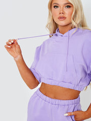 Cropped Hoodie & Shorts Fleece Co-ord