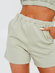 Cropped Hoodie & Shorts Fleece Co-ord