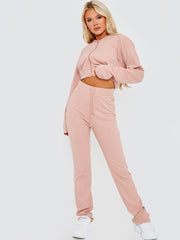 Ribbed Zip Up Hoodie & Trouser Co-ord