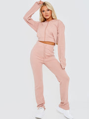 Ribbed Zip Up Hoodie & Trouser Co-ord
