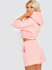 Cropped Hoodie & Shorts Fleece Co-ord