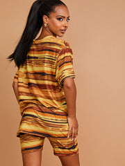 Waterverfprint oversized top & shorts coöperatie