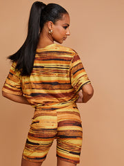 Waterverfprint oversized top & shorts coöperatie