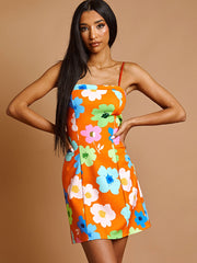 Vestido mini Cami con estampado floral de acuarela