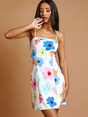 Vestido mini Cami con estampado floral de acuarela