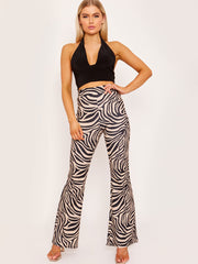 Zebra Print Flared Trouser
