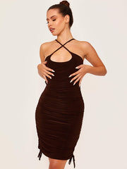 Hecknischschnitt Criss Cross Ruched Kleid