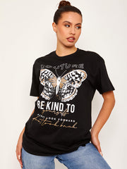 Couture Butterfly Graphic Printed T-Shirt