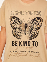 Couture Butterfly Graphic Printed T-Shirt