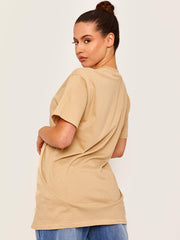 Blumengesicht grafisch gedrucktes T-Shirt