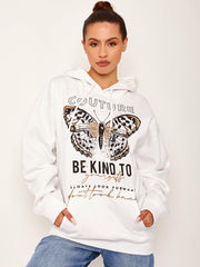 Couture Butterfly Graphic Fleeced Hoodie