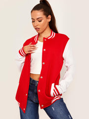 Chaqueta universitaria de manga de contraste