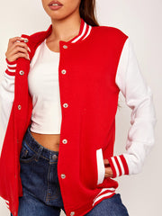 Chaqueta universitaria de manga de contraste