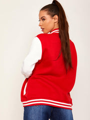 Chaqueta universitaria de manga de contraste