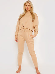 Oversized Drawstring Sweatshirt & Jogger Fleeced Co-ord