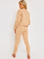 Oversized Drawstring Sweatshirt & Jogger Fleeced Co-ord