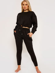 Oversized Drawstring Sweatshirt & Jogger Fleeced Co-ord