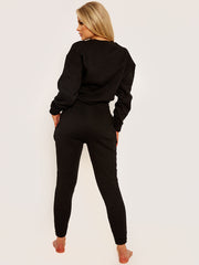 Oversized Drawstring Sweatshirt & Jogger Fleeced Co-ord