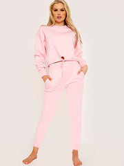 Oversized Drawstring Sweatshirt & Jogger Fleeced Co-ord