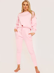 Oversized Drawstring Sweatshirt & Jogger Fleeced Co-ord