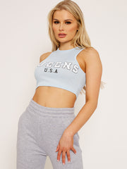 Queens Ribbed Vest Crop Top