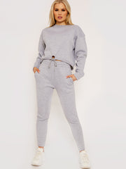 Oversized Drawstring Sweatshirt & Jogger Fleeced Co-ord