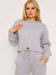 Oversized Drawstring Sweatshirt & Jogger Fleeced Co-ord