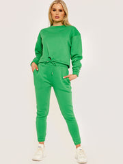 Oversized Drawstring Sweatshirt & Jogger Fleeced Co-ord