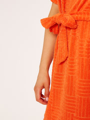 Handdoekpatroon ingeklakte shift -jurk