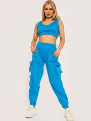 Fleeced Crop Top & Cargo Jogger Co-ord