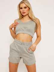 Crop Top & Shorts Fleece Co-ord