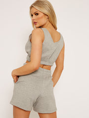 Crop Top & Shorts Fleece Co-ord