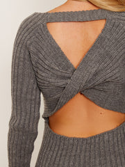 Cortado Twist Back Back Back Landited Midi Vestido