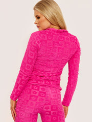 Flower Pattern Towelling Ruched Co-ord